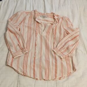 Loft 100% cotton lightweight striped top size Small